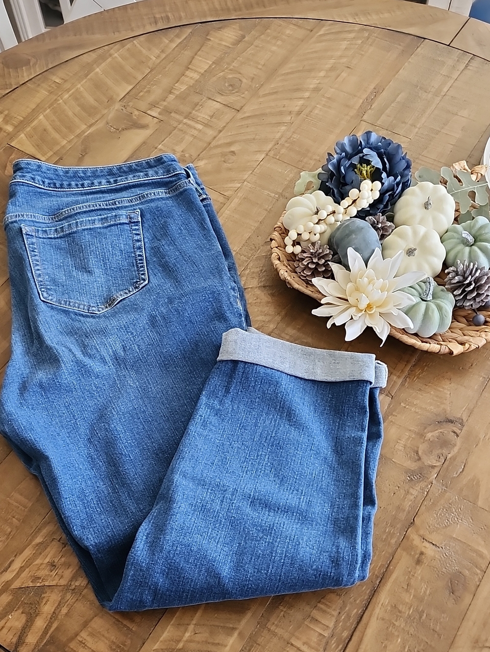torrid Blue Perfect Boyfriend Ankle Jeans - Cuffed Hem